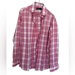Klauss Boelher  Pink Plaid Men's Shirt size 15.5